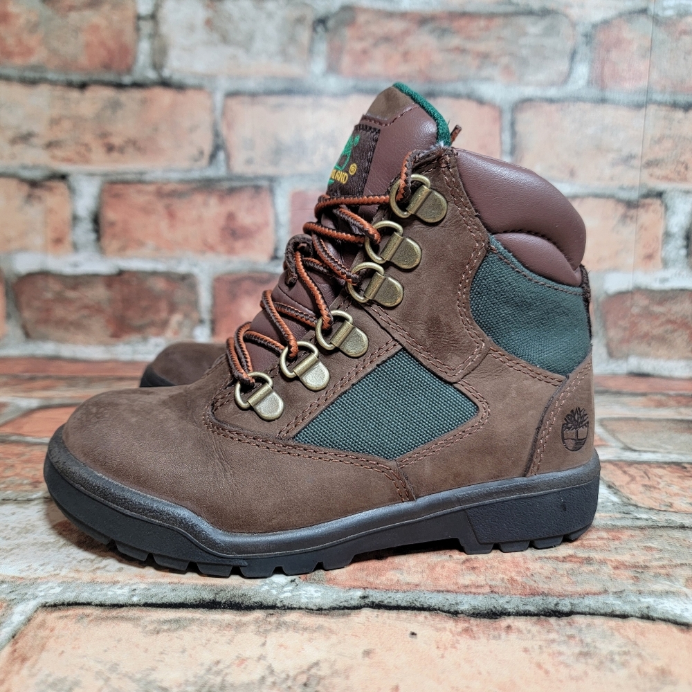 Timberland Kids 6" Field Boot Brown/Dark Olive Kids Size 12.5